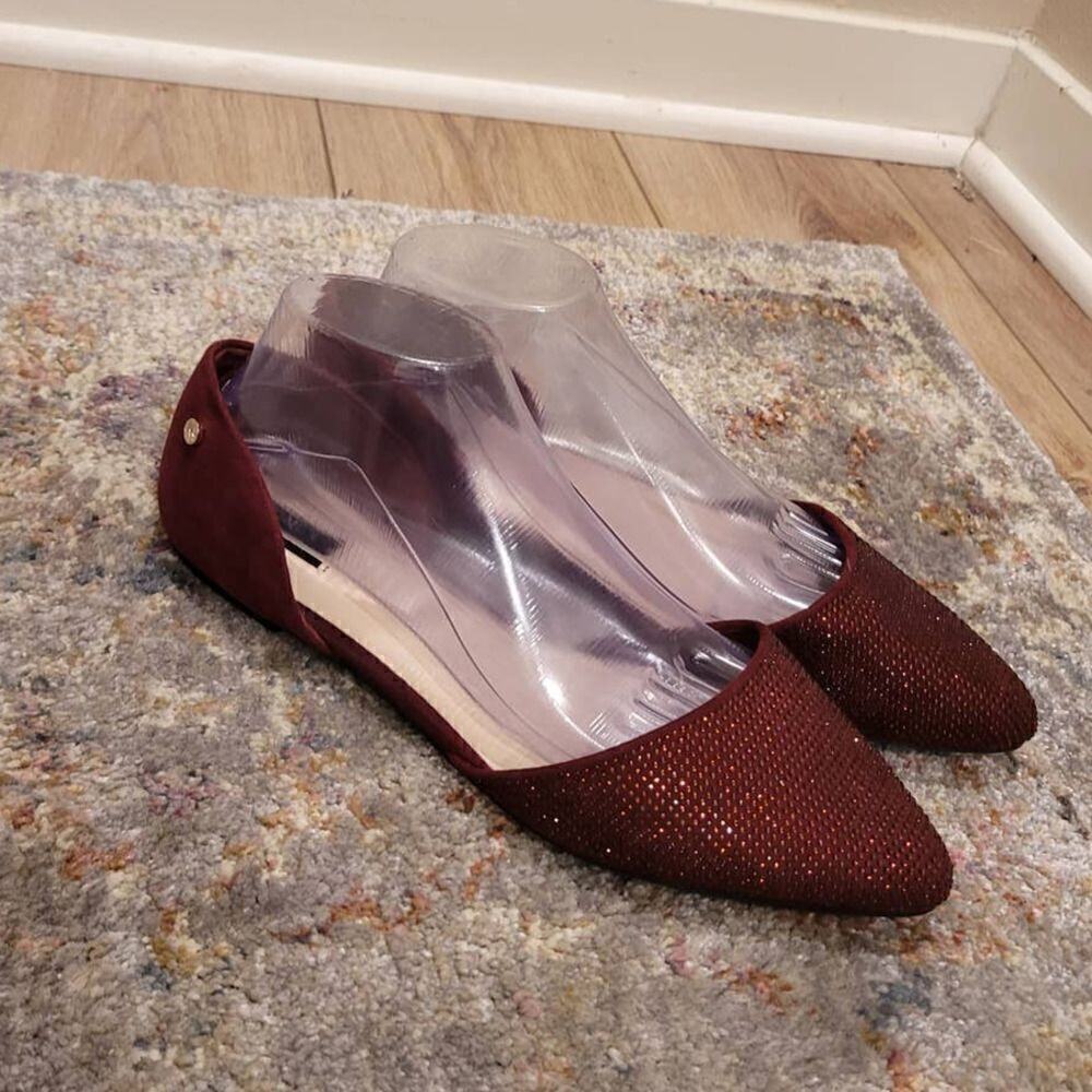 NWOT - Jones New York Roma Wine Sparkle Flats Size 10